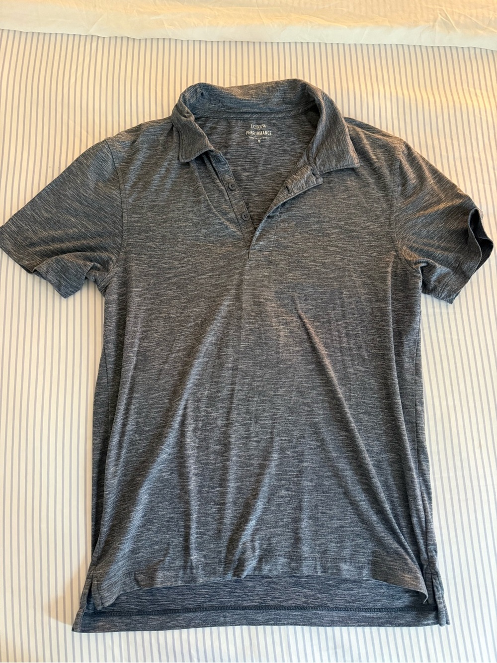 J. Crew Performance Heathered Charcoal Polo